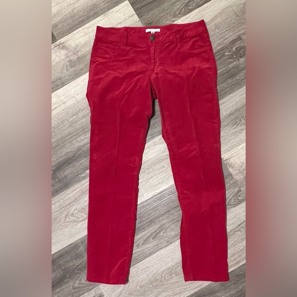 Cabi size 12, crimson corduroy, soft stretch pants